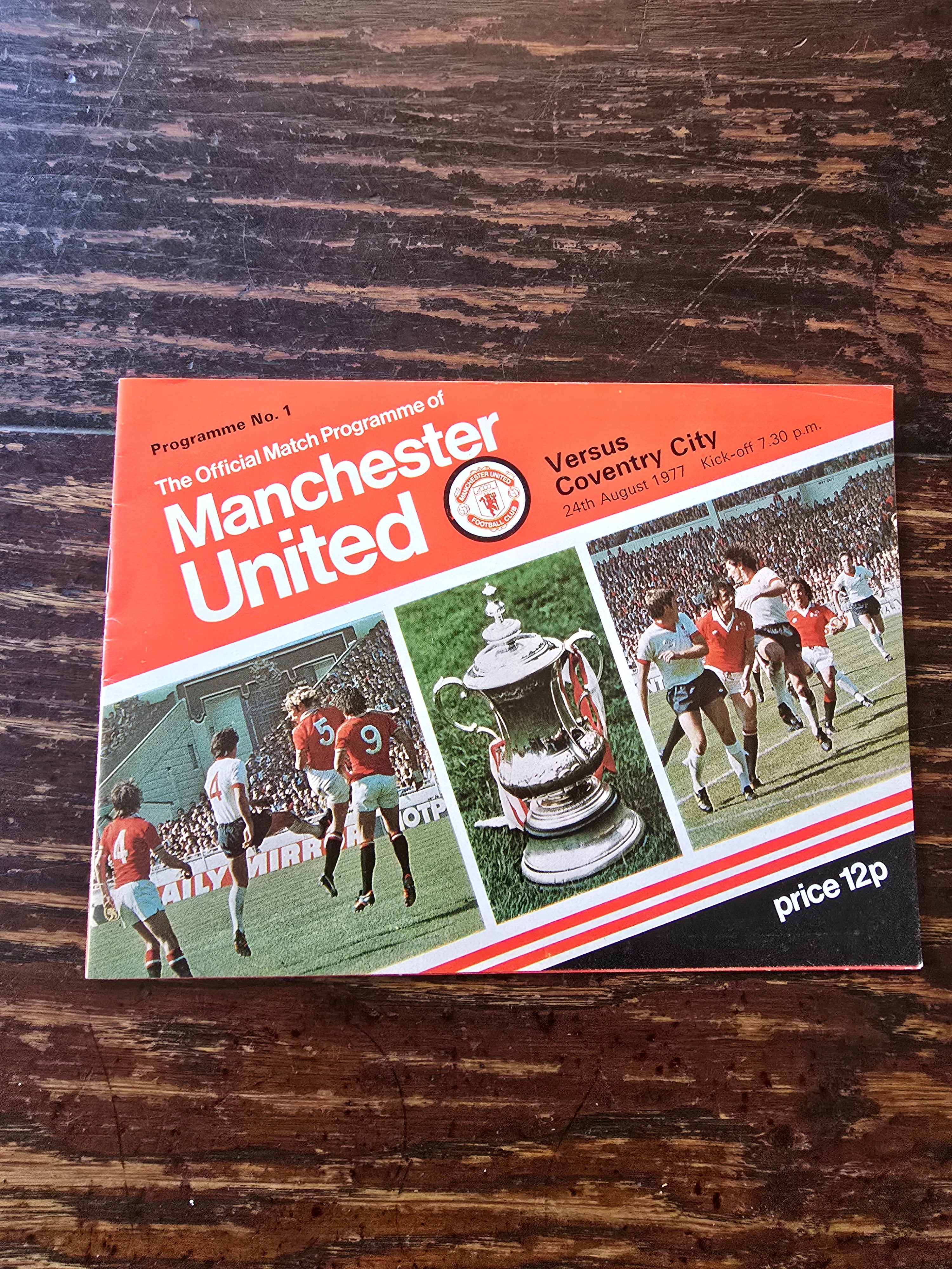 Manchester united 3 vintage 1977 match programmes.