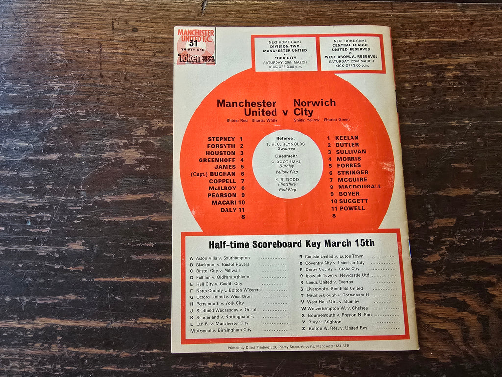 MANCHESTER UNITED PROGRAMME