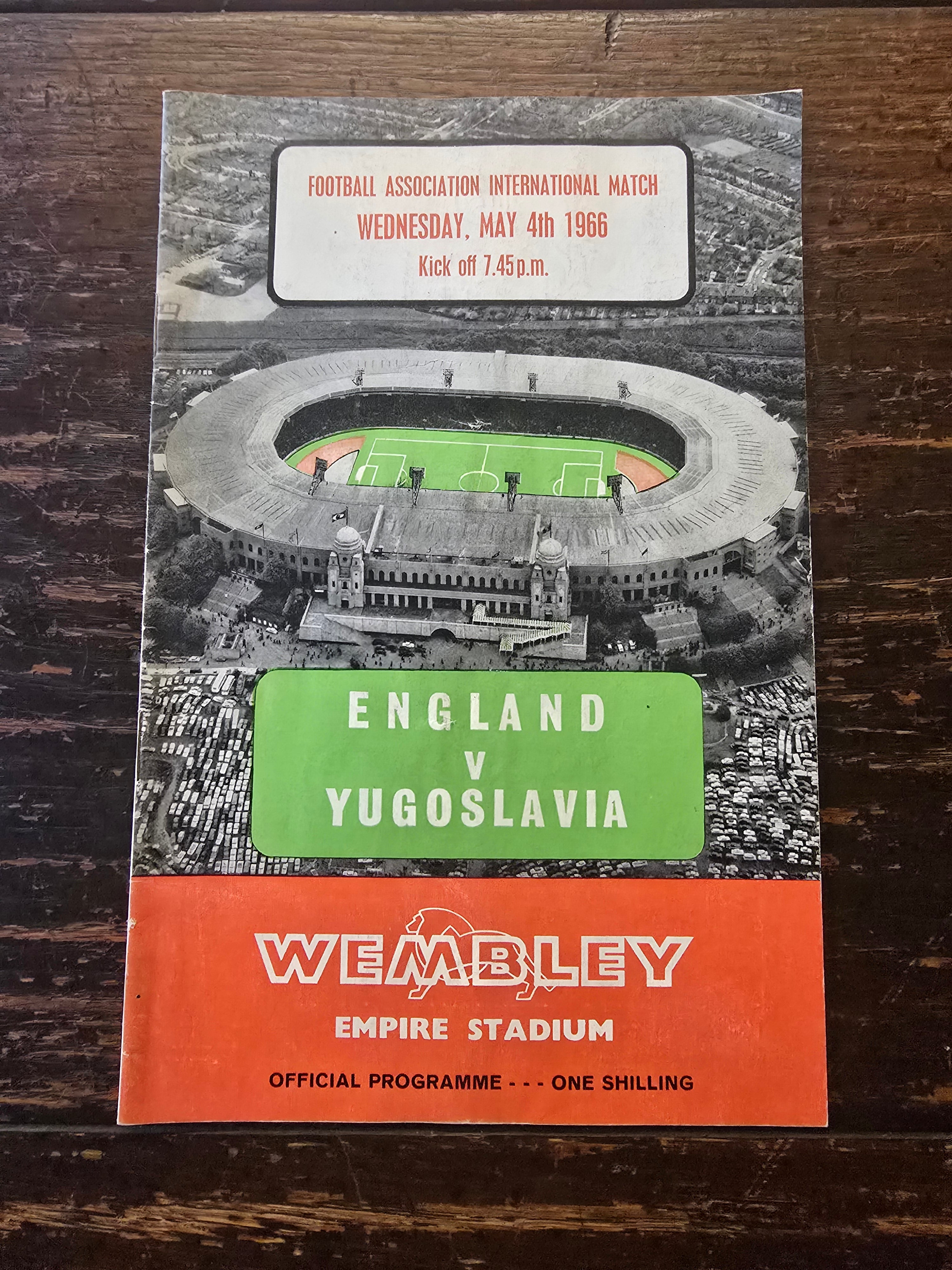 ENGLAND V YUGOSLAVIA