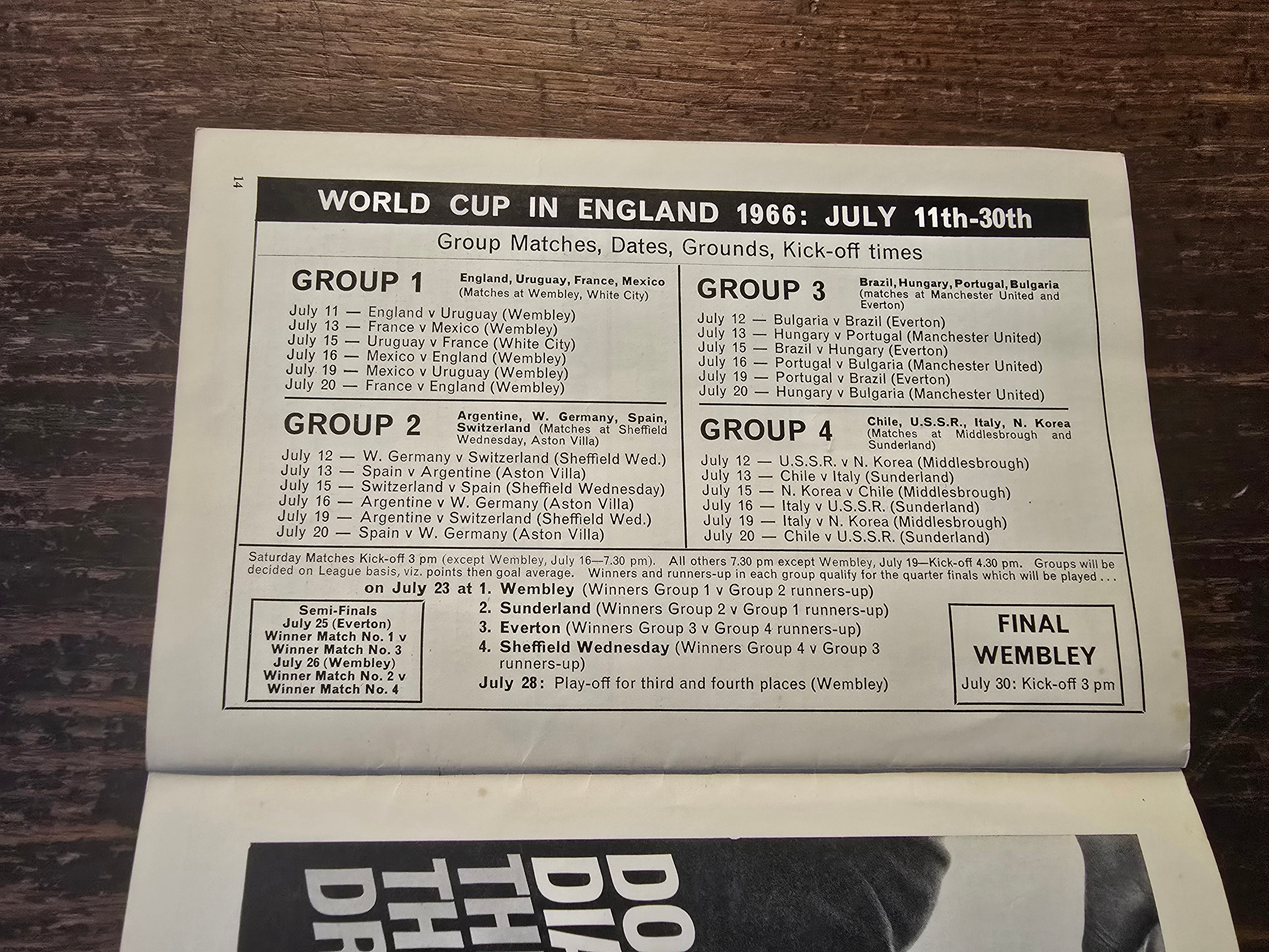 ENGLAND V YUGOSLAVIA
