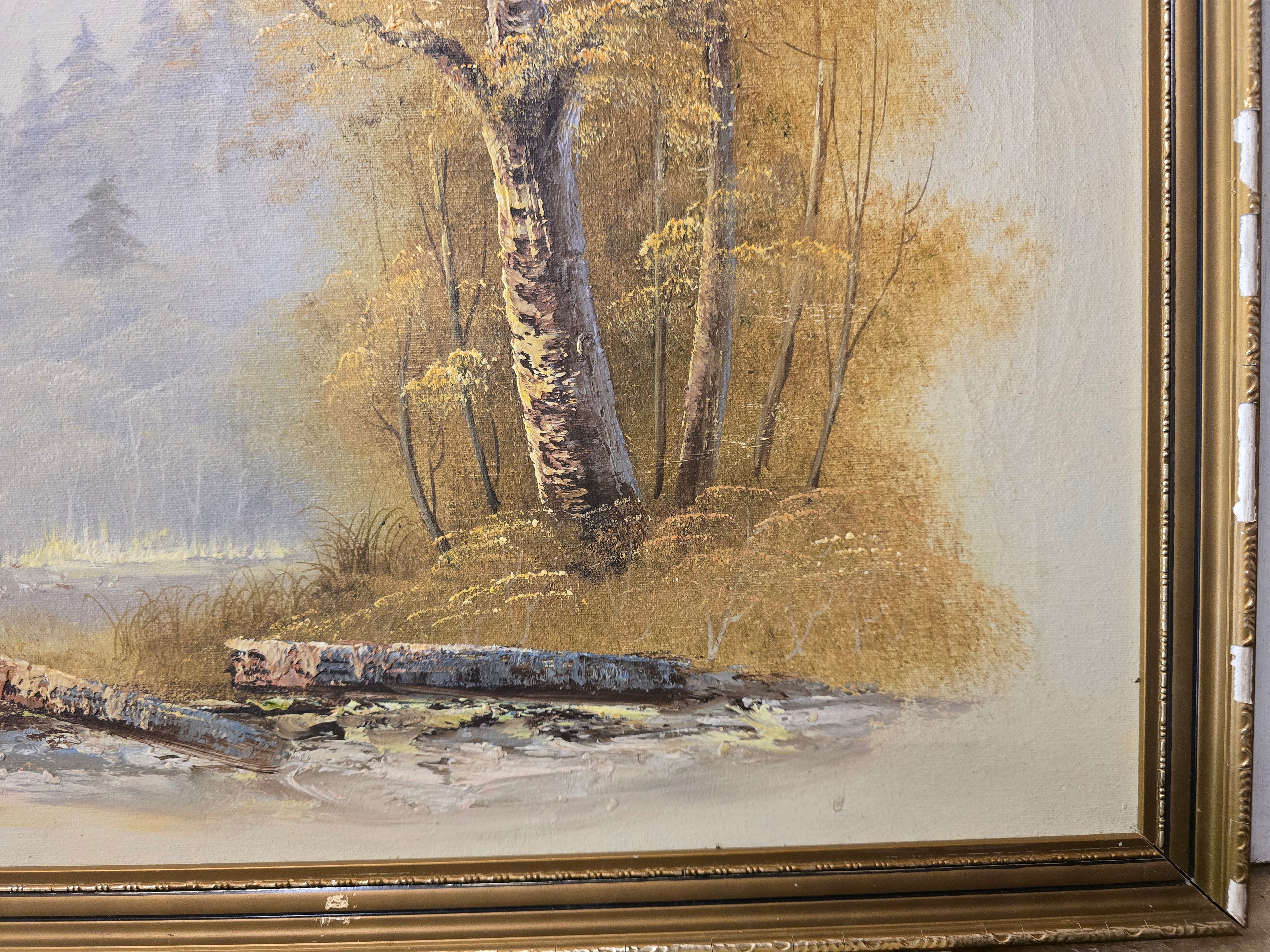 HUNTING SCENE OIL PAINTING